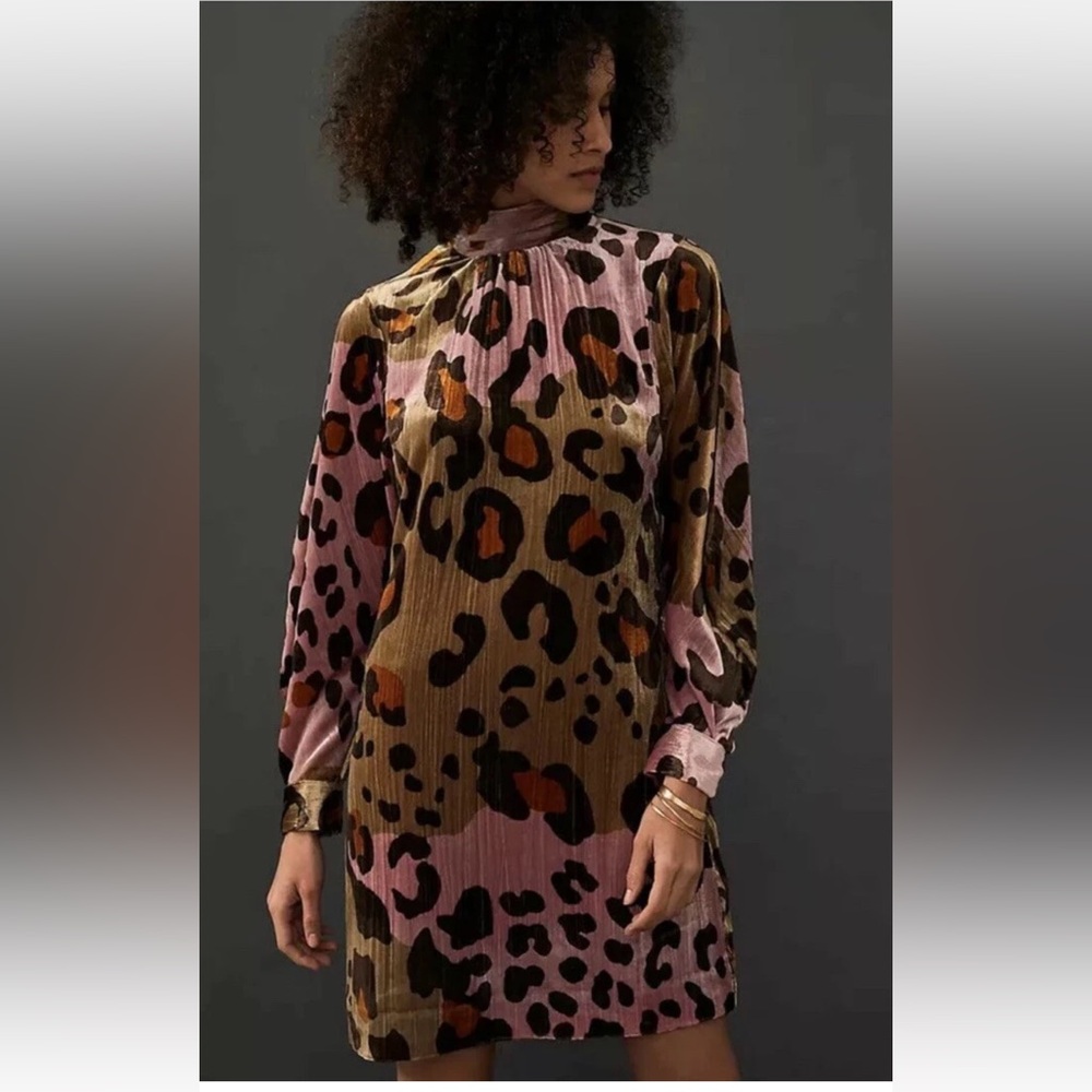 Leopard Print Velvet Dress